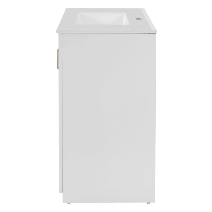 36'' Bathroom Vanity with Ceramic Sink Combo, Solid Wood Frame Bathroom Storage Cabinet, Freestanding Vanity Set with 3 Drawers& Soft Closing Doors Default -DTYStore