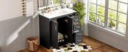 36'' Bathroom Vanity with Ceramic Sink Combo, Solid Wood Frame Bathroom Storage Cabinet, Freestanding Vanity Set with 3 Drawers& Soft Closing Doors Default -DTYStore