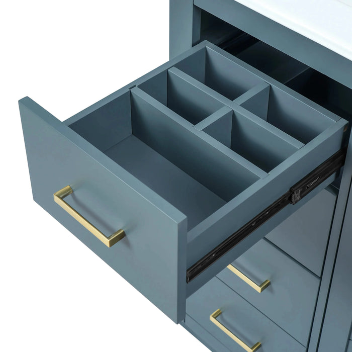 36'' Bathroom Vanity with Ceramic Sink Combo, Solid Wood Frame Bathroom Storage Cabinet, Freestanding Vanity Set with 3 Drawers& Soft Closing Doors Default -DTYStore