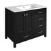 36'' Bathroom Vanity with Ceramic Sink Combo, Solid Wood Frame Bathroom Storage Cabinet, Freestanding Vanity Set with 4 Drawers& Soft Closing Doors, Black Default -DTYStore