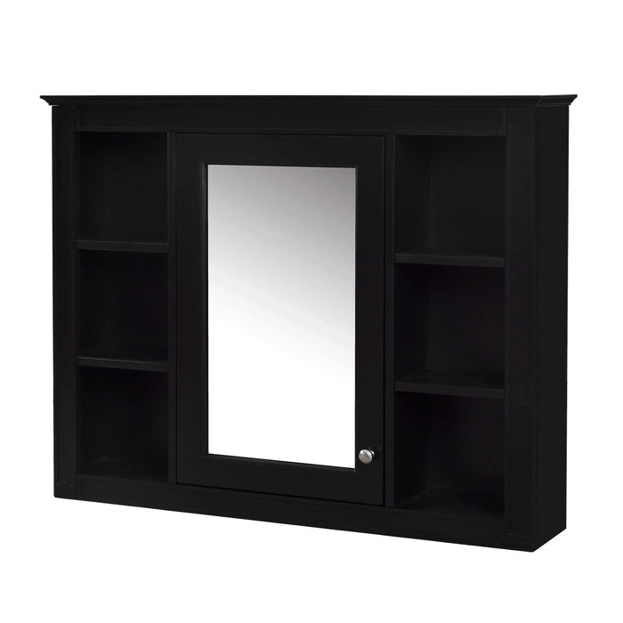 36'' Bathroom Vanity with Medicine Cabinet, Modern Bathroom Storage Cabinet with 2 Soft Closing Doors and 4 Drawers, Single Sink Bathroom Vanity Default -DTYStore