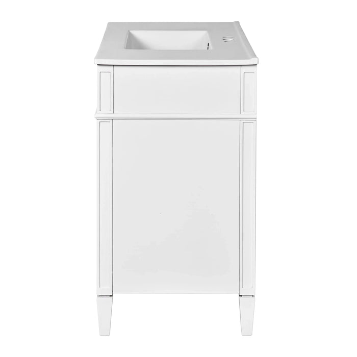 36'' Bathroom Vanity with Medicine Cabinet, Modern Bathroom Storage Cabinet with 2 Soft Closing Doors and 4 Drawers, Single Sink Bathroom Vanity Default -DTYStore