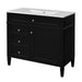 36'' Bathroom Vanity with Medicine Cabinet, Modern Bathroom Storage Cabinet with 2 Soft Closing Doors and 4 Drawers, Single Sink Bathroom Vanity Default -DTYStore