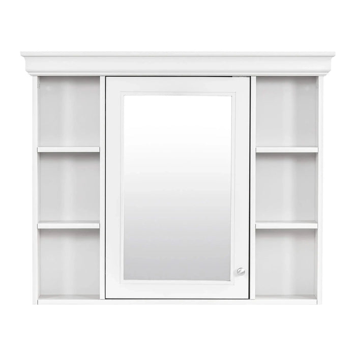 36'' Bathroom Vanity with Medicine Cabinet, Modern Mirror Cabinet with Adjustable Shelf, Bathroom Storage Cabinet with 4 Drawers, Solid Wood Frame Bathroom Storage Cabinet Default -DTYStore