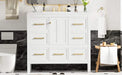 36'' Bathroom Vanity with Resin Sink Combo, Solid Wood Frame Bathroom Storage Cabinet, Freestanding Vanity Set with 5 Drawers& Soft Closing Doors Default -DTYStore