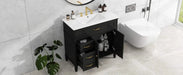 36' Bathroom Vanity with Sink, Black Bathroom Cabinet with Drawers, Solid Frame and MDF Board, One Package Default -DTYStore