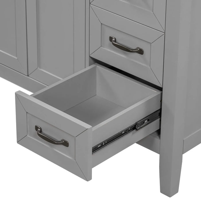 36' Bathroom Vanity with Sink Combo, Bathroom Cabinet with Drawers, Solid Frame and MDF Board, Grey (Old Sku:JL000007AAE) Default -DTYStore
