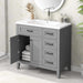 36' Bathroom Vanity with Sink Combo, Bathroom Cabinet with Drawers, Solid Frame and MDF Board, Grey (Old Sku:JL000007AAE) Default -DTYStore