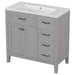 36' Bathroom Vanity with Sink Combo, Bathroom Cabinet with Drawers, Solid Frame and MDF Board, Grey (Old Sku:JL000007AAE) Default -DTYStore
