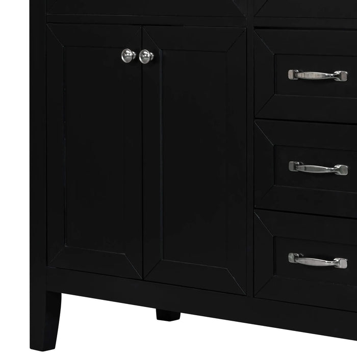 36' Bathroom Vanity with Sink Combo, Black Bathroom Cabinet with Drawers, Solid Frame and MDF Board (Old Sku:JL000007AAB) Default -DTYStore
