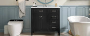 36' Bathroom Vanity with Sink Combo, Black Bathroom Cabinet with Drawers, Solid Frame and MDF Board (Old Sku:JL000007AAB) Default -DTYStore
