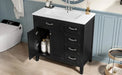 36' Bathroom Vanity with Sink Combo, Black Bathroom Cabinet with Drawers, Solid Frame and MDF Board (Old Sku:JL000007AAB) Default -DTYStore