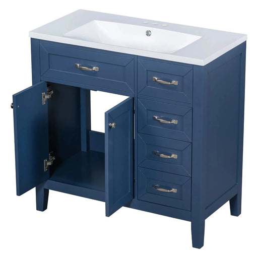 36' Bathroom Vanity with Sink Combo, Blue Bathroom Cabinet with Drawers, Solid Frame and MDF Board (Old Sku:JL000007AAC) Default -DTYStore