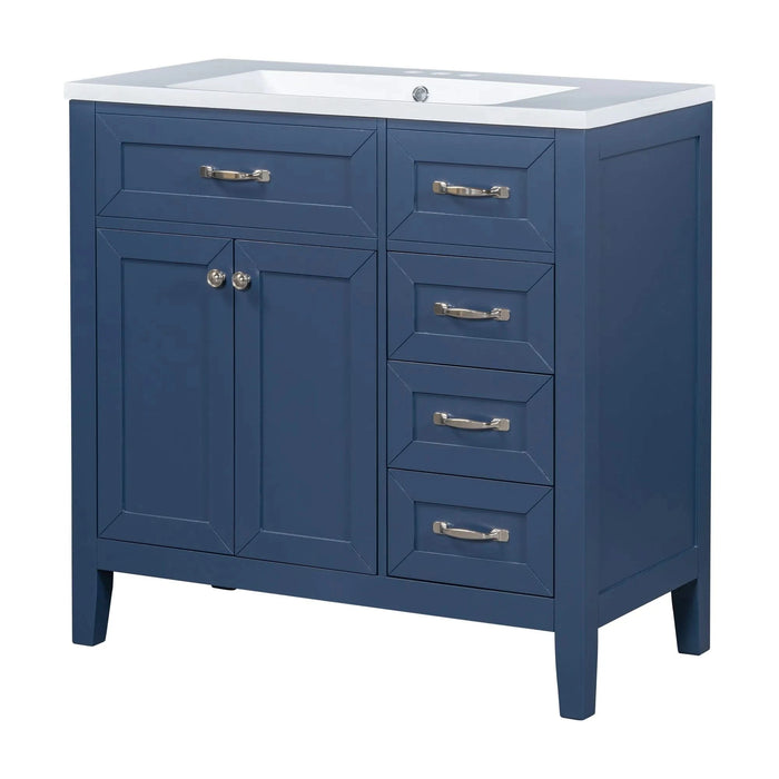 36' Bathroom Vanity with Sink Combo, Blue Bathroom Cabinet with Drawers, Solid Frame and MDF Board (Old Sku:JL000007AAC) Default -DTYStore