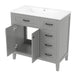 36' Bathroom Vanity with Sink Combo, Gray Bathroom Cabinet with Drawers, Solid Frame and MDF Board (Old Sku:JL000007AAE) Default -DTYStore