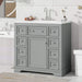 36' Bathroom Vanity with Sink Combo, One Cabinet and Six Drawers, Solid Wood and MDF Board, Grey (Old Sku:SY999404AAE) Default -DTYStore