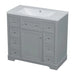 36' Bathroom Vanity with Sink Combo, One Cabinet and Six Drawers, Solid Wood and MDF Board, Grey (Old Sku:SY999404AAE) Default -DTYStore