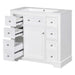 36' Bathroom Vanity with Sink Combo, One Cabinet and Six Drawers, Solid Wood and MDF Board, White Default -DTYStore