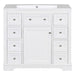 36' Bathroom Vanity with Sink Combo, One Cabinet and Six Drawers, Solid Wood and MDF Board, White Default -DTYStore