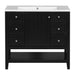 36' Bathroom Vanity with Sink Combo, One Cabinet and Three Drawers, Solid Wood and MDF Board, Black (Old Sku:SY999505AAB) Default -DTYStore