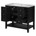 36' Bathroom Vanity with Sink Combo, One Cabinet and Three Drawers, Solid Wood and MDF Board, Black (Old Sku:SY999505AAB) Default -DTYStore