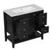 36' Bathroom Vanity with Sink Combo, One Cabinet and Three Drawers, Solid Wood and MDF Board, Black (Old Sku:SY999505AAB) Default -DTYStore