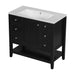 36' Bathroom Vanity with Sink Combo, One Cabinet and Three Drawers, Solid Wood and MDF Board, Black (Old Sku:SY999505AAB) Default -DTYStore
