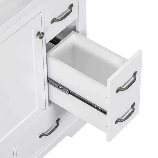 36' Bathroom Vanity with Sink Combo, Six Drawers, Multi-Functional Drawer Divider, Adjustable Shelf, White (Old Sku:SY999808AAK) Default -DTYStore