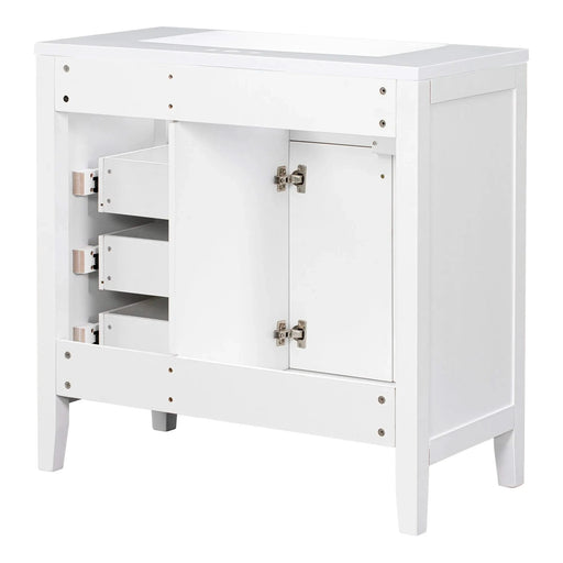 36' Bathroom Vanity with Sink Combo, White Bathroom Cabinet with Drawers, Solid Frame and MDF Board (Old Sku:JL000007AAK) Default -DTYStore