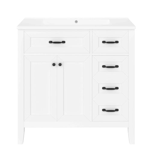 36' Bathroom Vanity with Sink Combo, White Bathroom Cabinet with Drawers, Solid Frame and MDF Board (Old Sku:JL000007AAK) Default -DTYStore