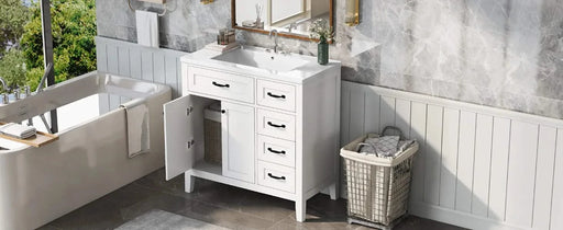 36' Bathroom Vanity with Sink Combo, White Bathroom Cabinet with Drawers, Solid Frame and MDF Board (Old Sku:JL000007AAK) Default -DTYStore
