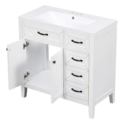 36' Bathroom Vanity with Sink Combo, White Bathroom Cabinet with Drawers, Solid Frame and MDF Board (Old Sku:JL000007AAK) Default -DTYStore