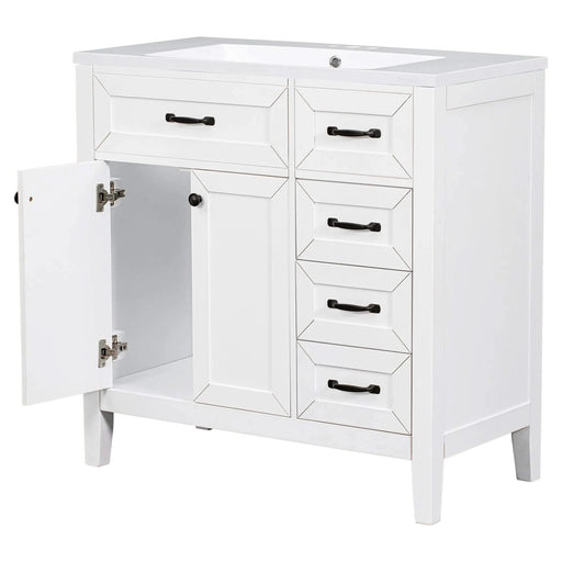 36' Bathroom Vanity with Sink Combo, White Bathroom Cabinet with Drawers, Solid Frame and MDF Board (Old Sku:JL000007AAK) Default -DTYStore