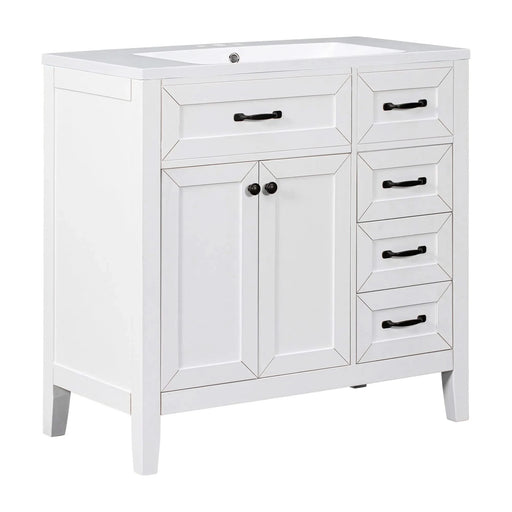 36' Bathroom Vanity with Sink Combo, White Bathroom Cabinet with Drawers, Solid Frame and MDF Board (Old Sku:JL000007AAK) Default -DTYStore