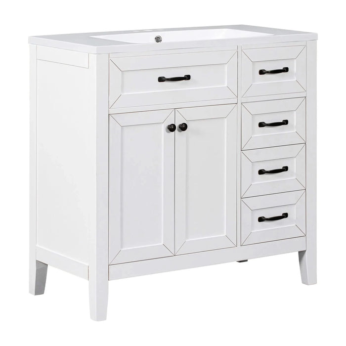 36' Bathroom Vanity with Sink Combo, White Bathroom Cabinet with Drawers, Solid Frame and MDF Board (Old Sku:JL000007AAK) Default -DTYStore
