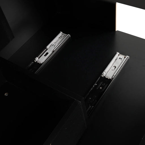 36' Bathroom Vanity with Sink, Multi-functional Bathroom Cabinet with Doors and Drawers, MDF Frame and MDF Board, Black Default -DTYStore