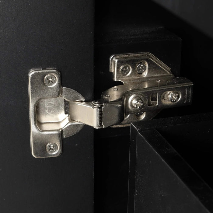 36' Bathroom Vanity with Sink, Multi-functional Bathroom Cabinet with Doors and Drawers, MDF Frame and MDF Board, Black Default -DTYStore