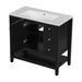 36' Bathroom Vanity with Sink, One Cabinet and Three Drawers, Solid Wood and MDF Board, Black (Old Sku:SY999505AAB-6) Default -DTYStore