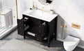 36' Bathroom Vanity with Sink, One Cabinet and Three Drawers, Solid Wood and MDF Board, Black (Old Sku:SY999505AAB-6) Default -DTYStore