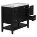 36' Bathroom Vanity with Sink, One Cabinet and Three Drawers, Solid Wood and MDF Board, Black (Old Sku:SY999505AAB-6) Default -DTYStore