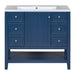 36' Bathroom Vanity with Sink, One Cabinet and Three Drawers, Solid Wood and MDF Board, Blue (Old Sku:SY999505AAC-6) Default -DTYStore