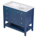 36' Bathroom Vanity with Sink, One Cabinet and Three Drawers, Solid Wood and MDF Board, Blue (Old Sku:SY999505AAC-6) Default -DTYStore
