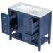 36' Bathroom Vanity with Sink, One Cabinet and Three Drawers, Solid Wood and MDF Board, Blue (Old Sku:SY999505AAC-6) Default -DTYStore