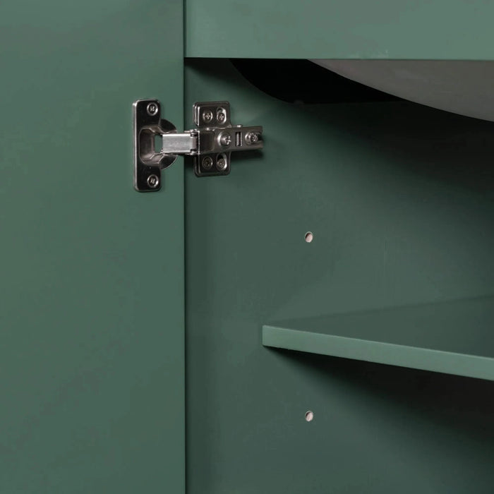 36' Bathroom Vanity with Sink, One Cabinet and Three Drawers, Solid Wood and MDF Board, Green (Old Sku:SY999505AAG-6) Default -DTYStore