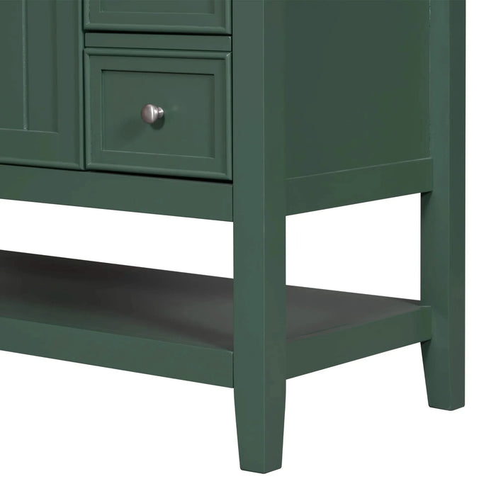 36' Bathroom Vanity with Sink, One Cabinet and Three Drawers, Solid Wood and MDF Board, Green (Old Sku:SY999505AAG-6) Default -DTYStore