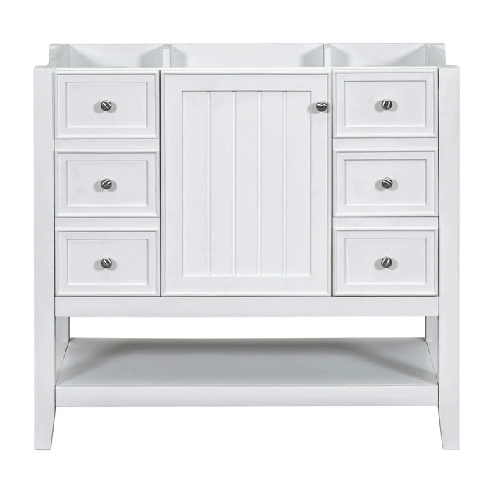 36' Bathroom Vanity with Sink, One Cabinet and Three Drawers, Solid Wood and MDF Board, White (Old Sku:SY999505AAK-6) Default -DTYStore