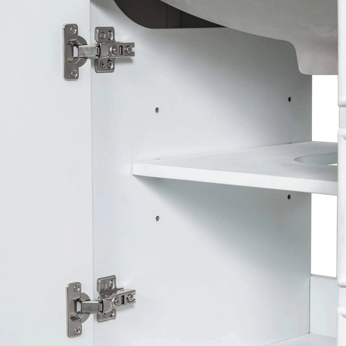 36' Bathroom Vanity with Sink, One Cabinet and Three Drawers, Solid Wood and MDF Board, White (Old Sku:SY999505AAK-6) Default -DTYStore