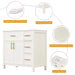 36' Bathroom Vanity with Sink Top, Bathroom Vanity Cabinet with Two Doors and Three Drawers, Solid Wood , MDF Boards ,One Package, White (Old Sku:WF319757AAK) Default -DTYStore