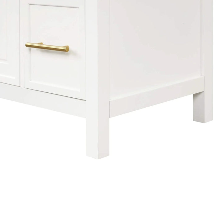 36' Bathroom Vanity with Sink Top, Bathroom Vanity Cabinet with Two Doors and Three Drawers, Solid Wood , MDF Boards ,One Package, White (Old Sku:WF319757AAK) Default -DTYStore