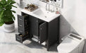 36' Bathroom Vanity with Sink Top, Bathroom Vanity Cabinet with Two Doors and Two Drawers, Solid Wood, Open shelf, MDF Boards, One Package, Black Default -DTYStore